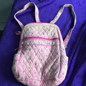 pink and green vera bradley small backpack